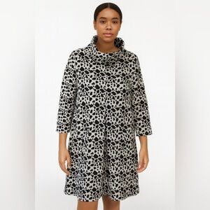 Tyler Boe Kim Tunic Dress Women's Size XS Cowl Neck Spotted Gray Black Cheetah